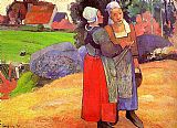 Two Breton Peasants on the Road by Paul Gauguin